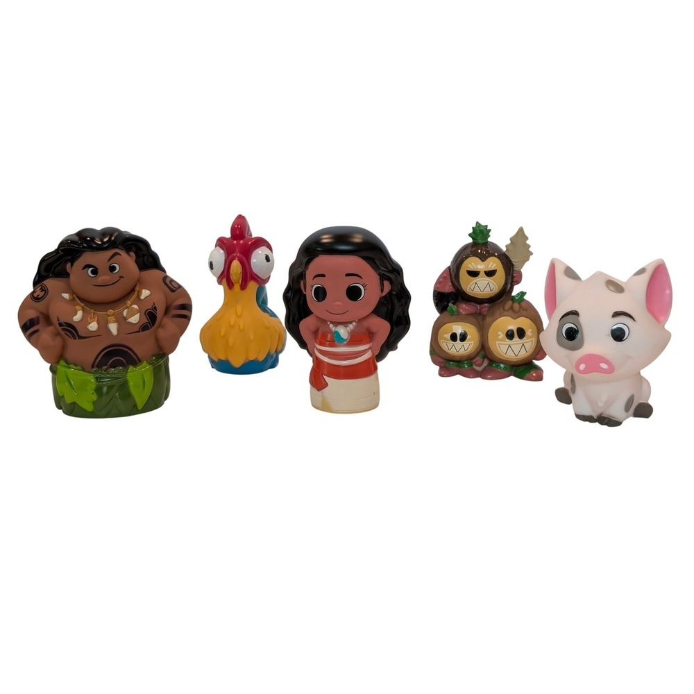 Disney Moana Kids Bath Toy Squirters Set Maui Moana Hei Hei Pua Kakamora 5pc Lot